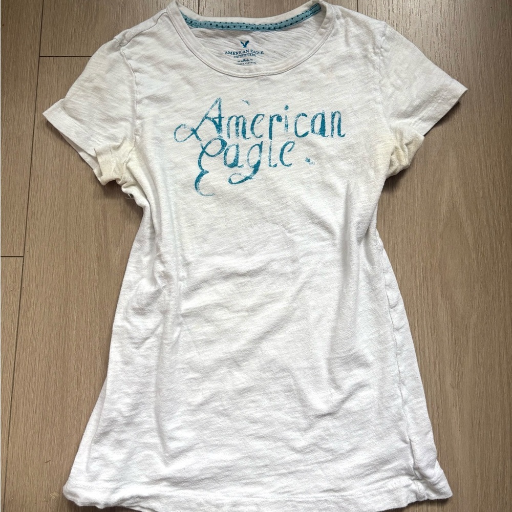 American Eagle Outfitters White Tee Shirt Vintage y2k